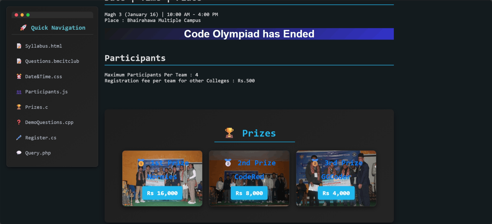 Code Olympiad preview 3